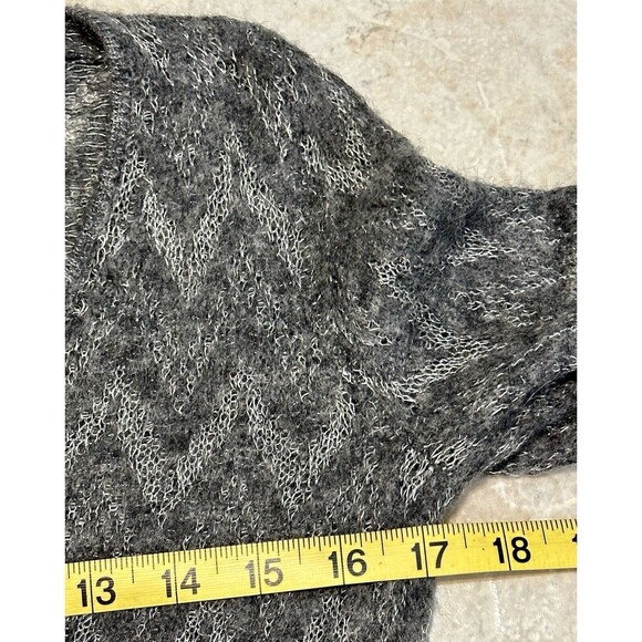 Theory Jivana Wenge Size M Sheer Baby Alpaca Wool Gray Sweater Luxury Staple - Picture 10 of 13